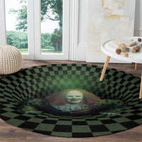 3D Illusion Clown Halloween Round Carpet Dark Style - Wonder Print Shop
