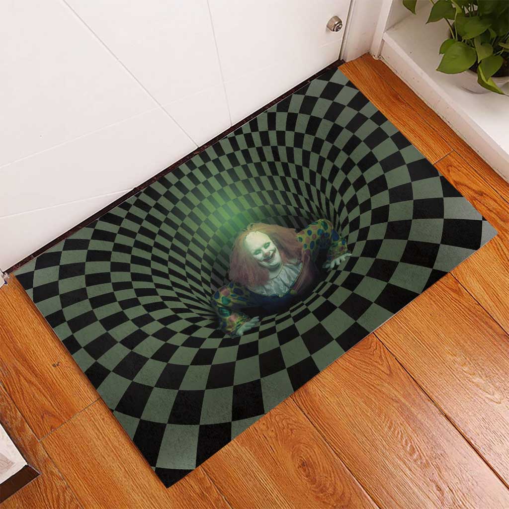 3D Illusion Clown Halloween Rubber Doormat Dark Style - Wonder Print Shop