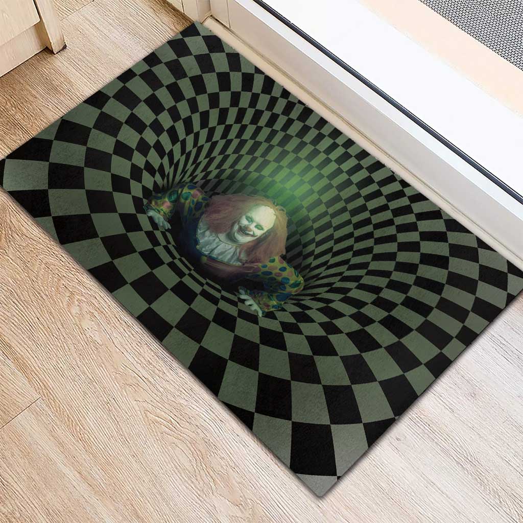 3D Illusion Clown Halloween Rubber Doormat Dark Style - Wonder Print Shop