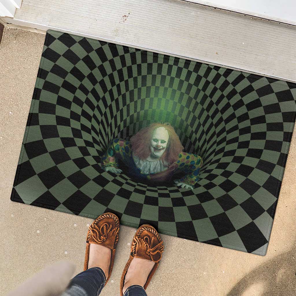 3D Illusion Clown Halloween Rubber Doormat Dark Style - Wonder Print Shop