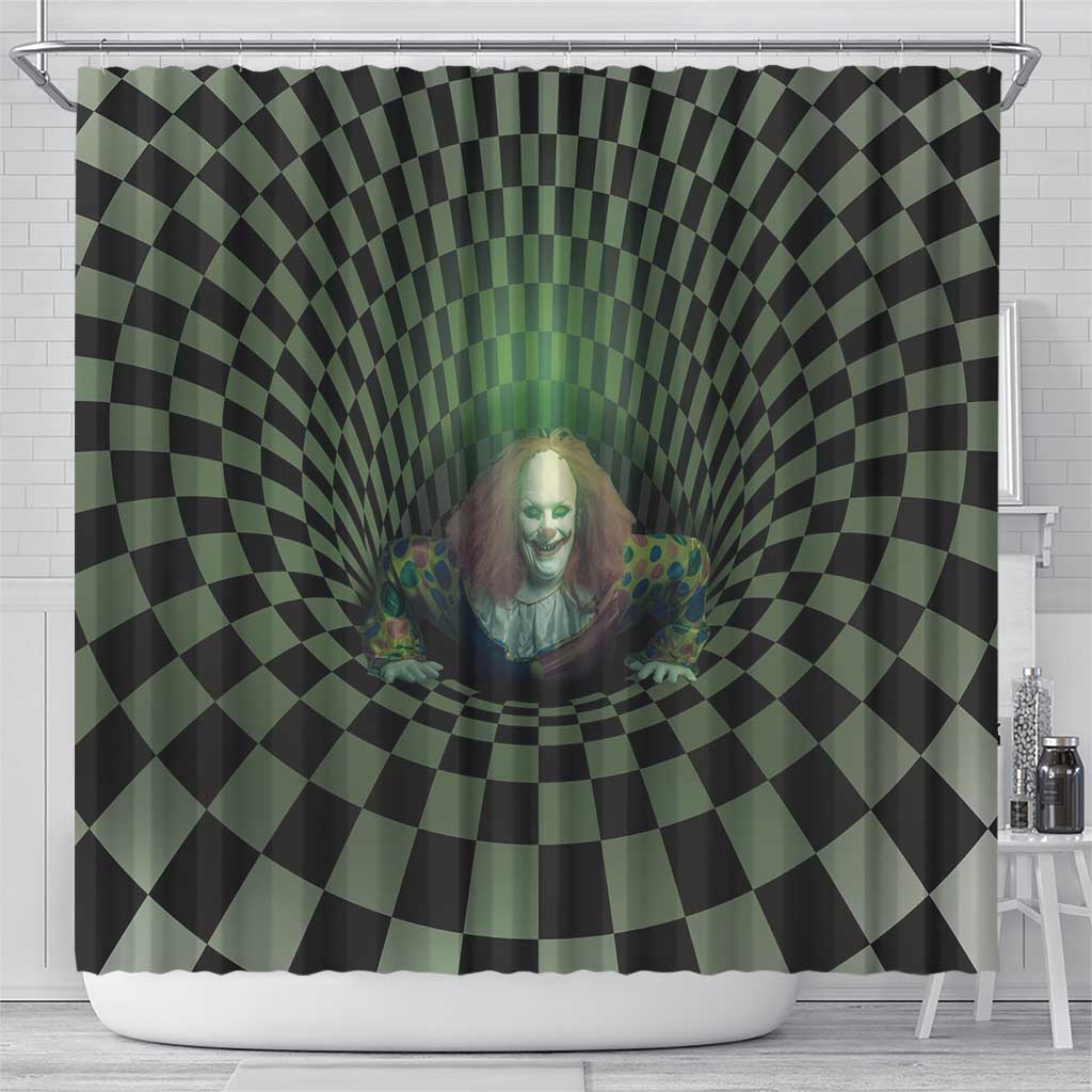 3D Illusion Clown Halloween Shower Curtain Dark Style - Wonder Print Shop