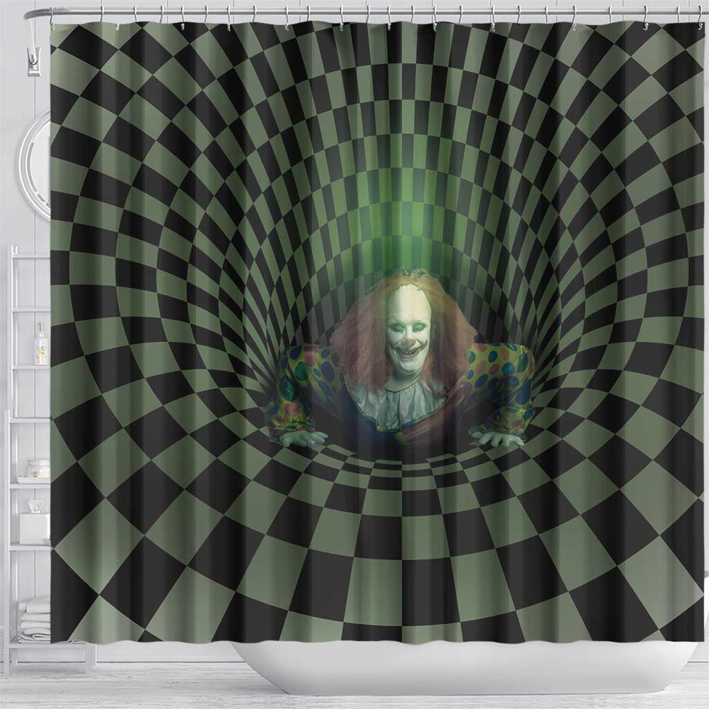 3D Illusion Clown Halloween Shower Curtain Dark Style - Wonder Print Shop