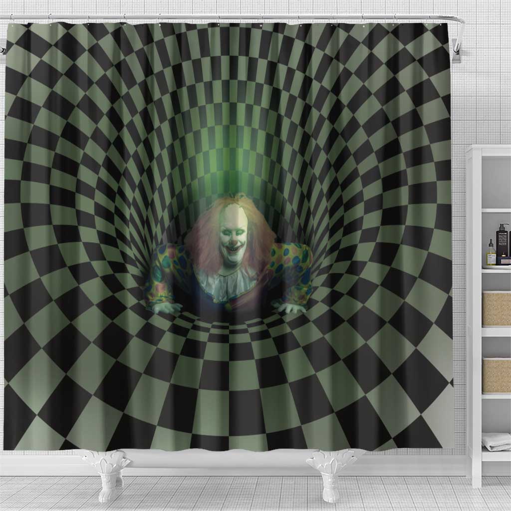 3D Illusion Clown Halloween Shower Curtain Dark Style - Wonder Print Shop