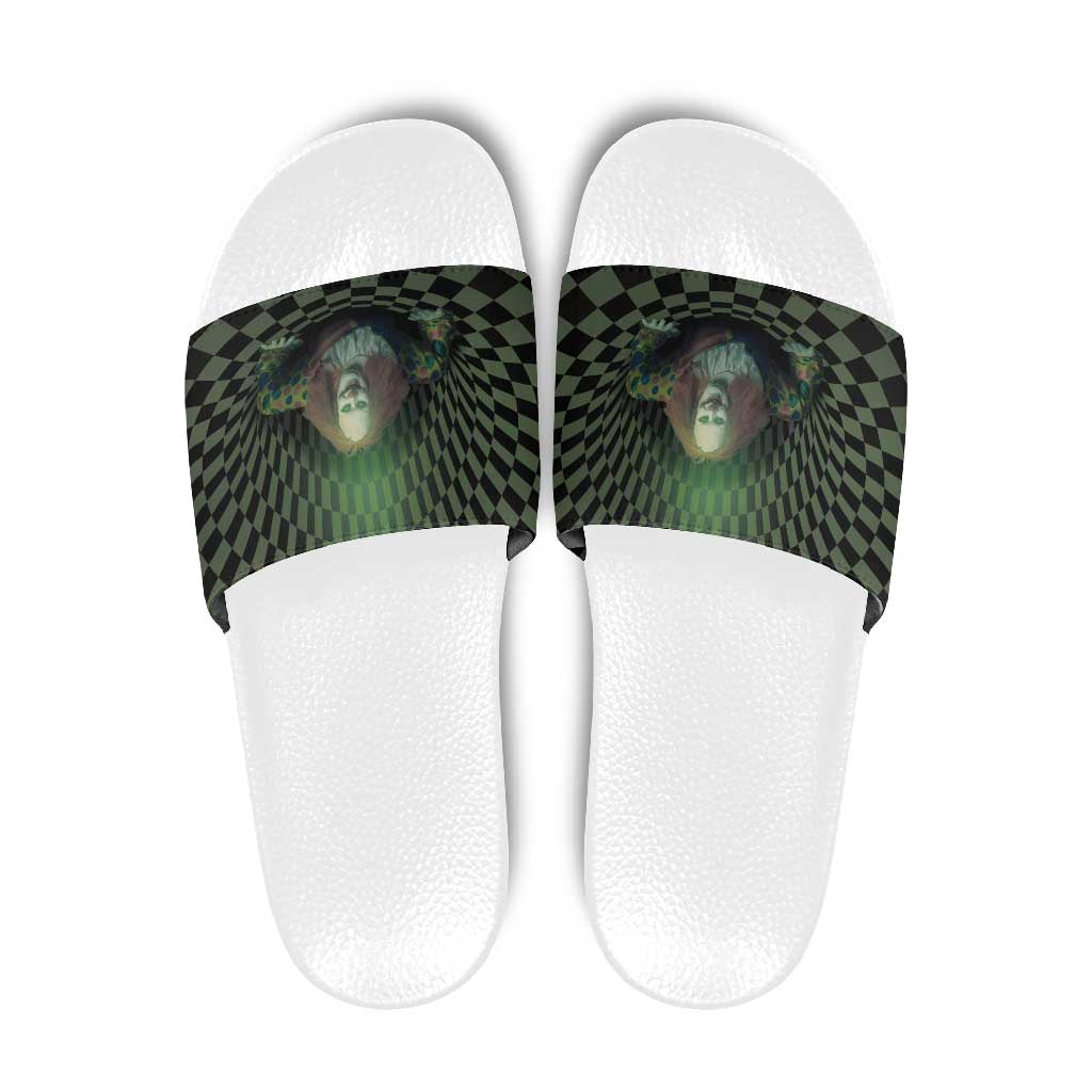 3D Illusion Clown Halloween Slide Sandals Dark Style - Wonder Print Shop