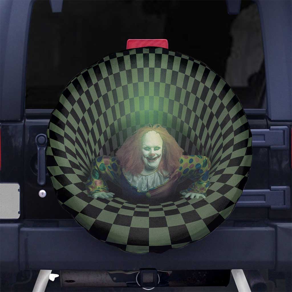 3D Illusion Clown Halloween Spare Tire Cover Dark Style - Wonder Print Shop