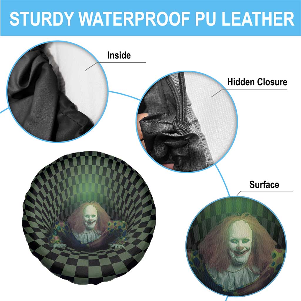 3D Illusion Clown Halloween Spare Tire Cover Dark Style - Wonder Print Shop