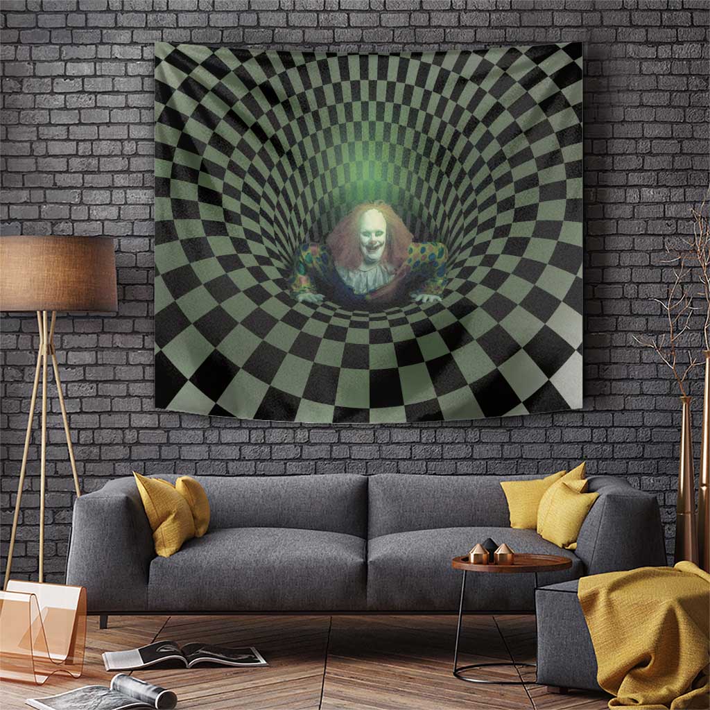 3D Illusion Clown Halloween Tapestry Dark Style - Wonder Print Shop