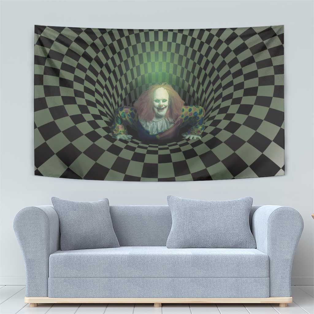 3D Illusion Clown Halloween Tapestry Dark Style - Wonder Print Shop