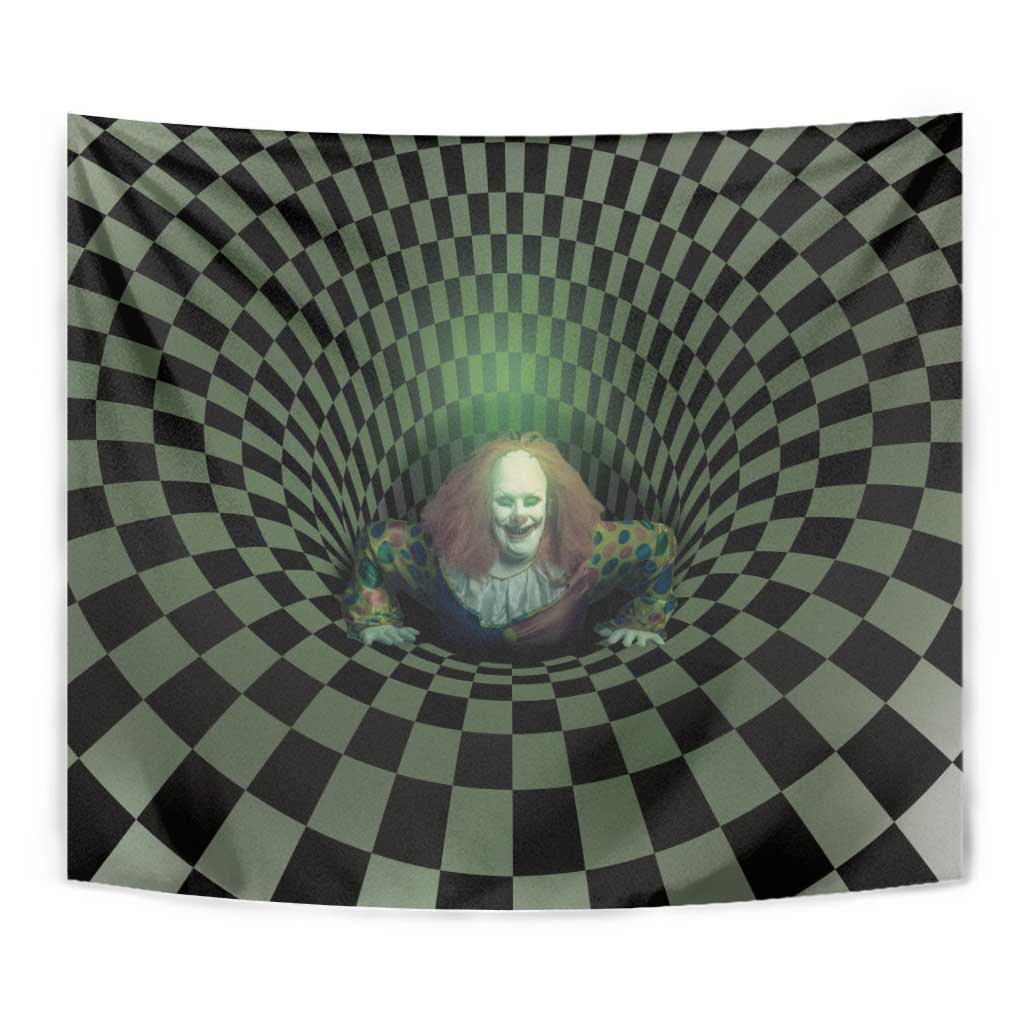 3D Illusion Clown Halloween Tapestry Dark Style - Wonder Print Shop