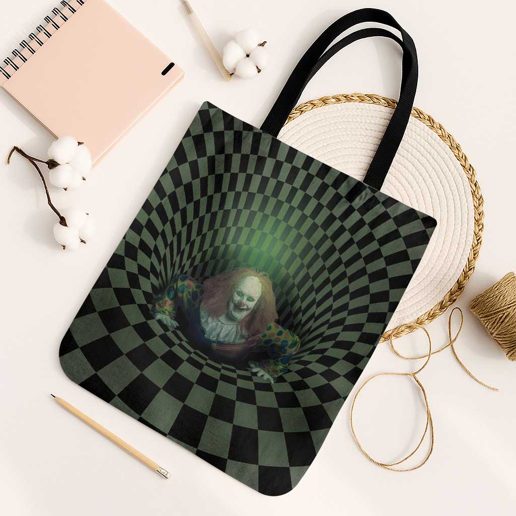 3D Illusion Clown Halloween Tote Bag Dark Style - Wonder Print Shop