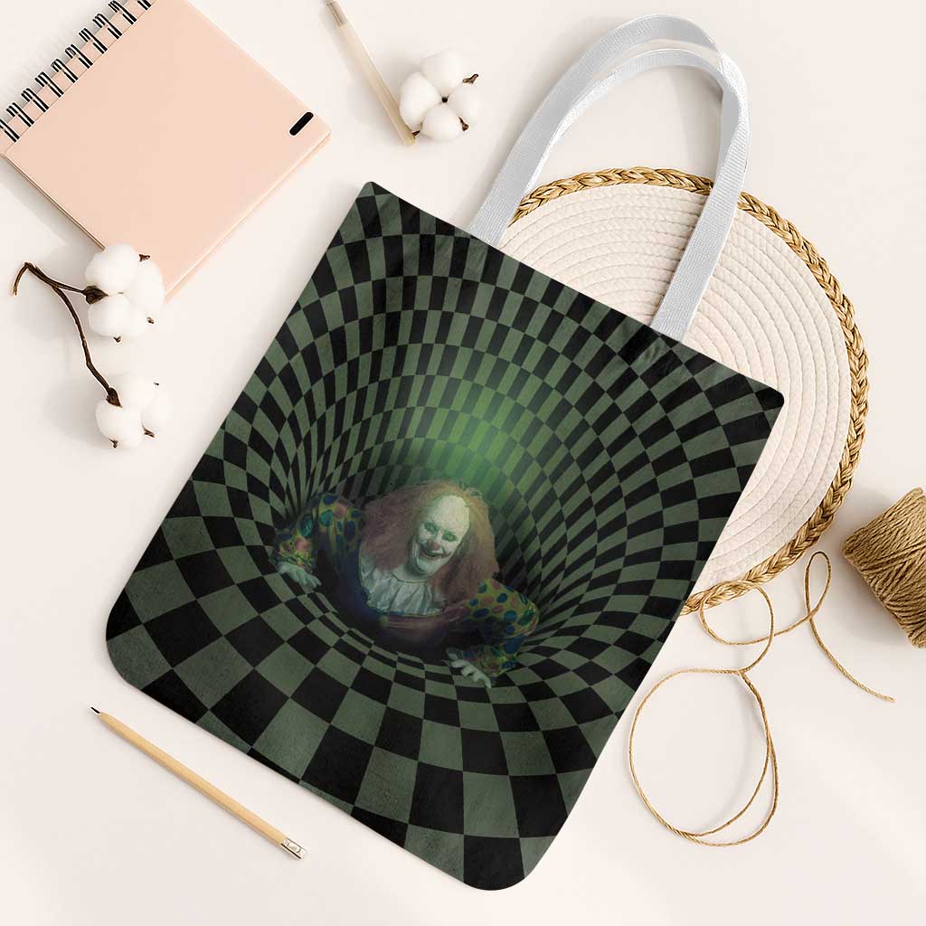 3D Illusion Clown Halloween Tote Bag Dark Style - Wonder Print Shop