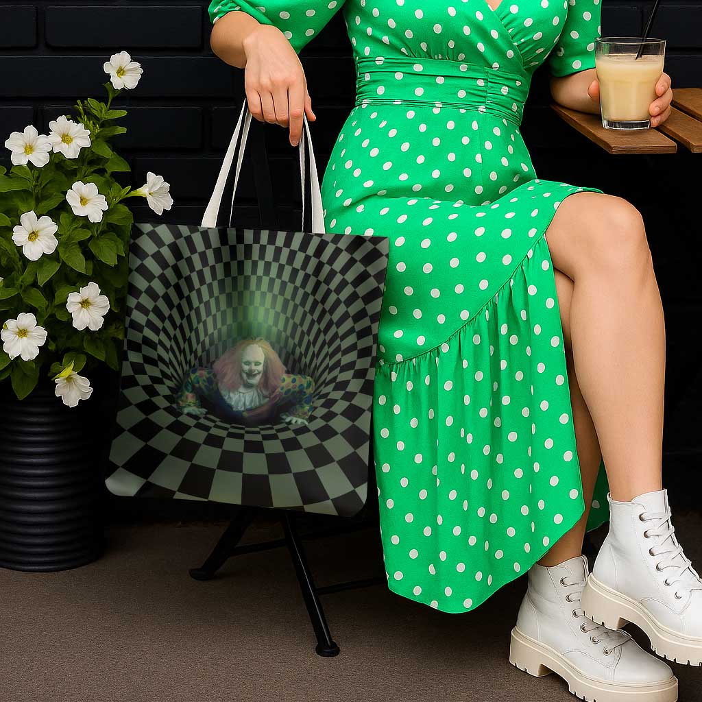 3D Illusion Clown Halloween Tote Bag Dark Style - Wonder Print Shop