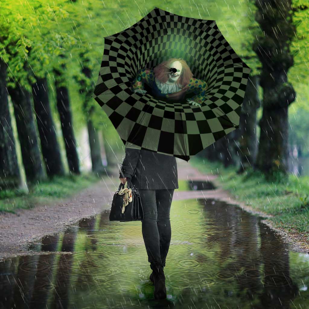 3D Illusion Clown Halloween Umbrella Dark Style - Wonder Print Shop