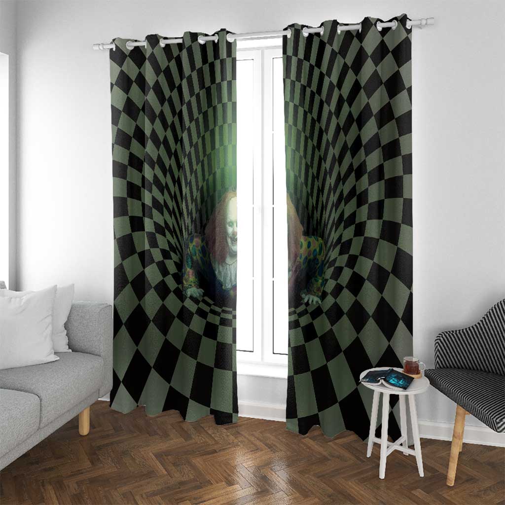 3D Illusion Clown Halloween Window Curtain Dark Style - Wonder Print Shop