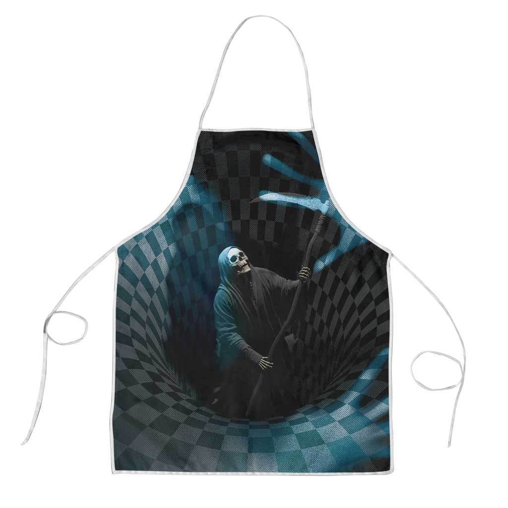 3D Illusion Death Halloween Apron Y2k Horror Retro Style - Wonder Print Shop