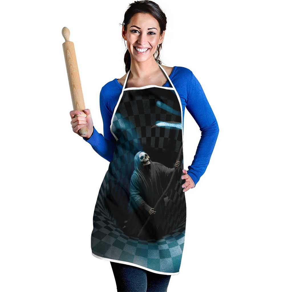 3D Illusion Death Halloween Apron Y2k Horror Retro Style - Wonder Print Shop