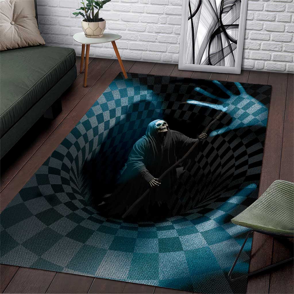 3D Illusion Death Halloween Area Rug Y2k Horror Retro Style - Wonder Print Shop