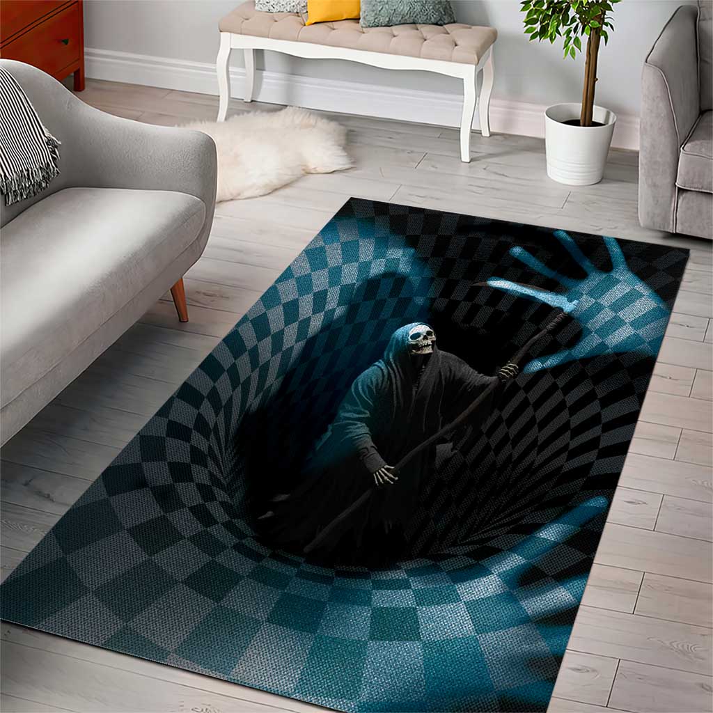 3D Illusion Death Halloween Area Rug Y2k Horror Retro Style - Wonder Print Shop