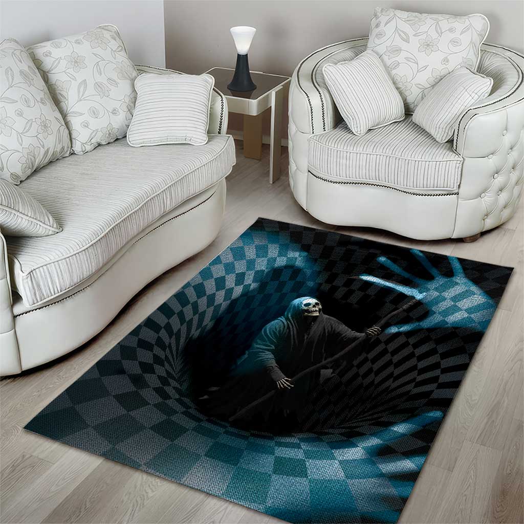 3D Illusion Death Halloween Area Rug Y2k Horror Retro Style - Wonder Print Shop