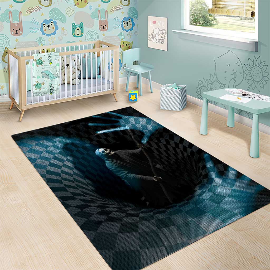3D Illusion Death Halloween Area Rug Y2k Horror Retro Style - Wonder Print Shop