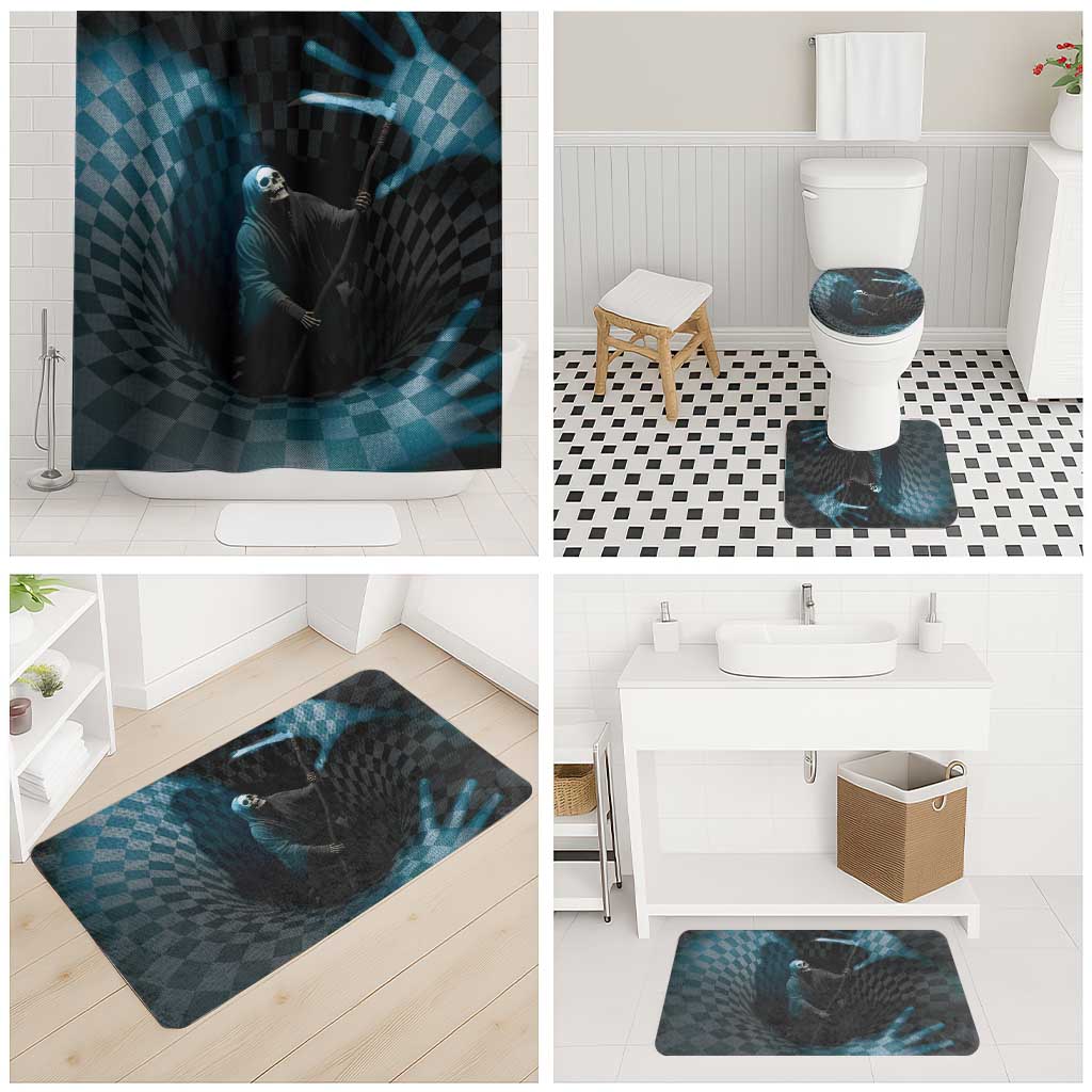 3D Illusion Death Halloween Bathroom Set Y2k Horror Retro Style - Wonder Print Shop