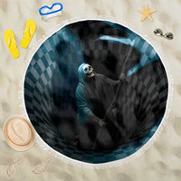 3D Illusion Death Halloween Beach Blanket Y2k Horror Retro Style - Wonder Print Shop