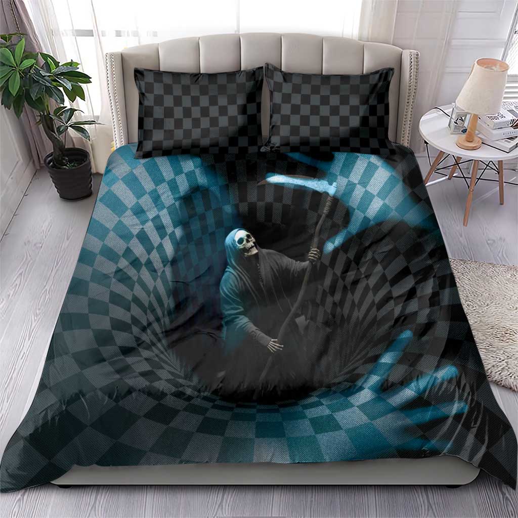 3D Illusion Death Halloween Bedding Set Y2k Horror Retro Style DT05