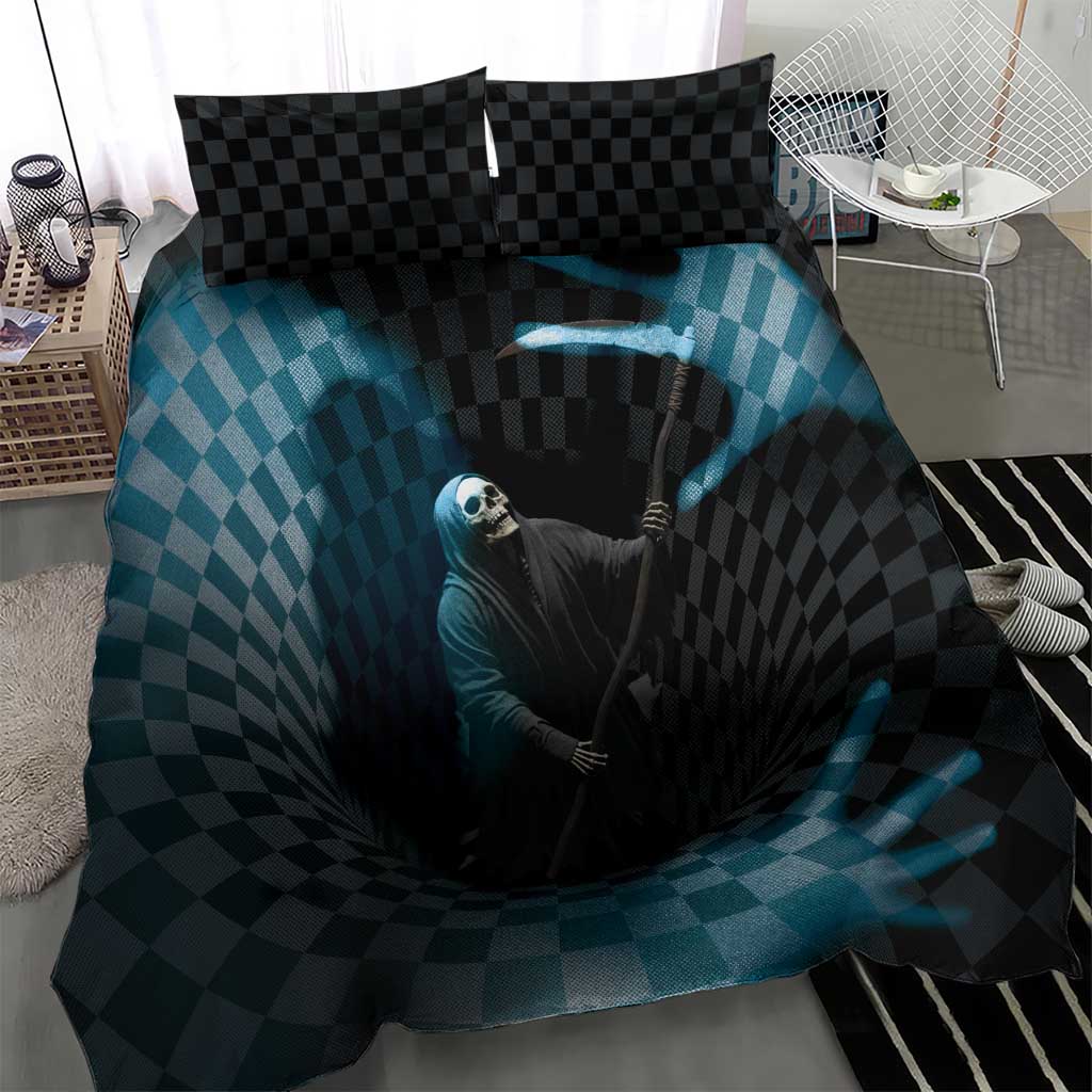 3D Illusion Death Halloween Bedding Set Y2k Horror Retro Style DT05