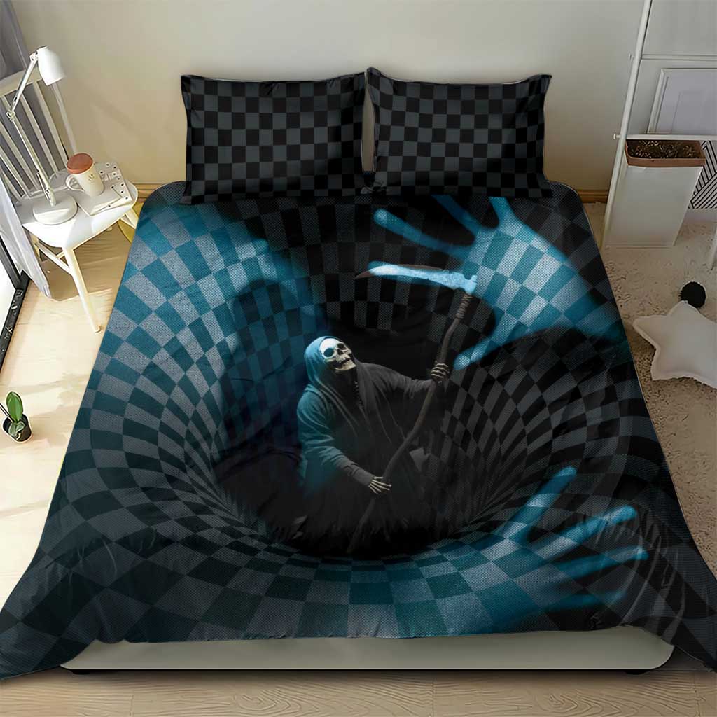 3D Illusion Death Halloween Bedding Set Y2k Horror Retro Style DT05