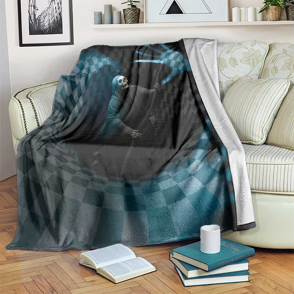3D Illusion Death Halloween Blanket Y2k Horror Retro Style - Wonder Print Shop