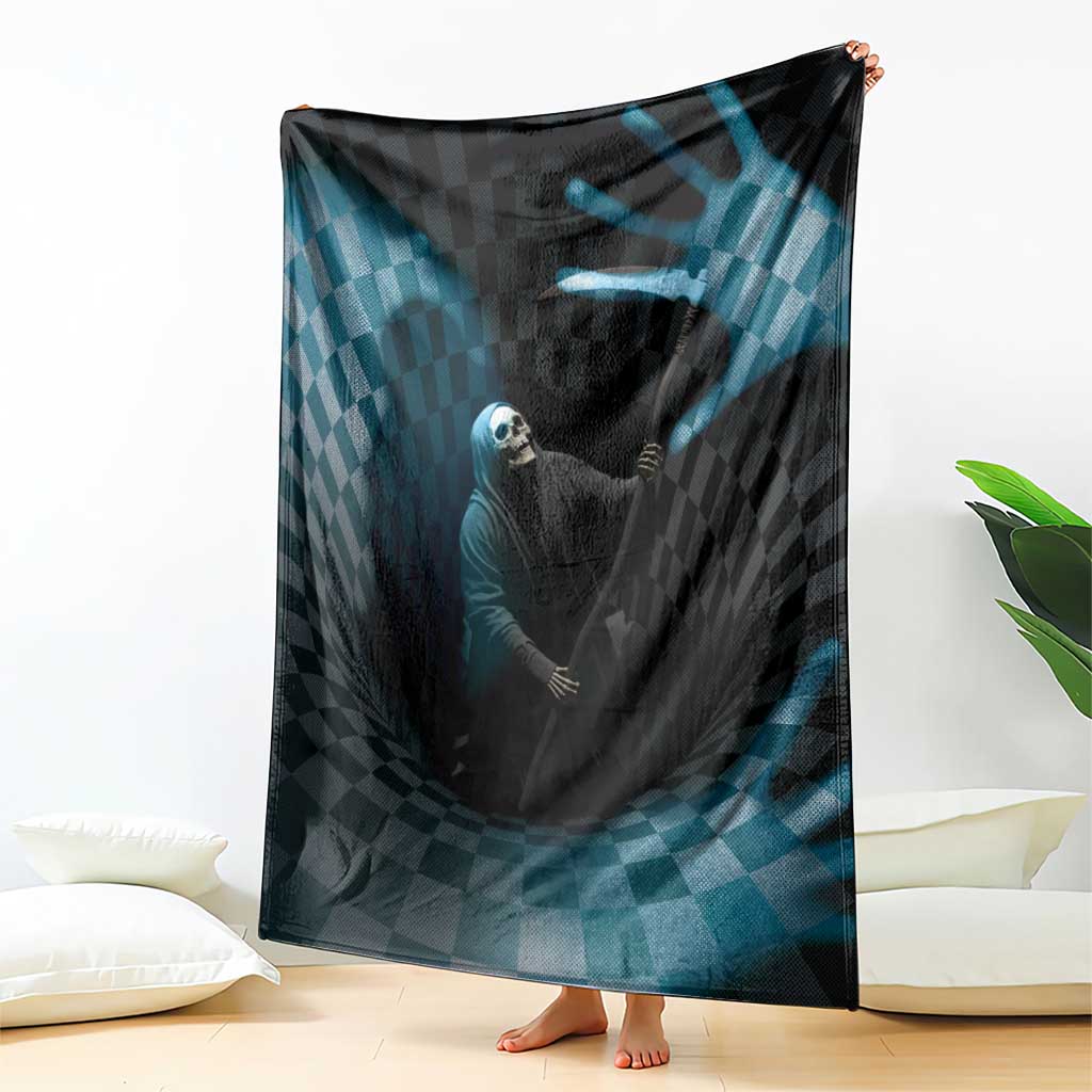 3D Illusion Death Halloween Blanket Y2k Horror Retro Style - Wonder Print Shop