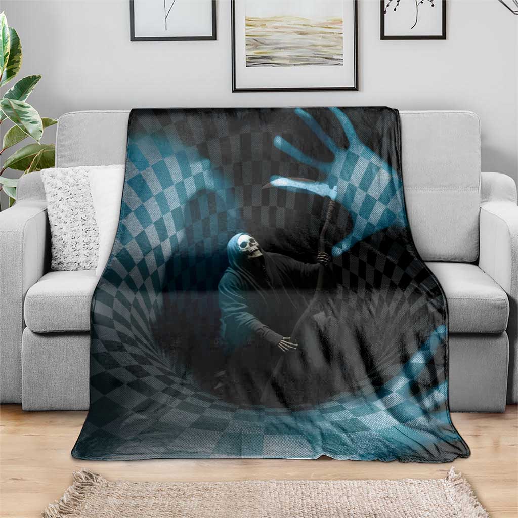 3D Illusion Death Halloween Blanket Y2k Horror Retro Style - Wonder Print Shop