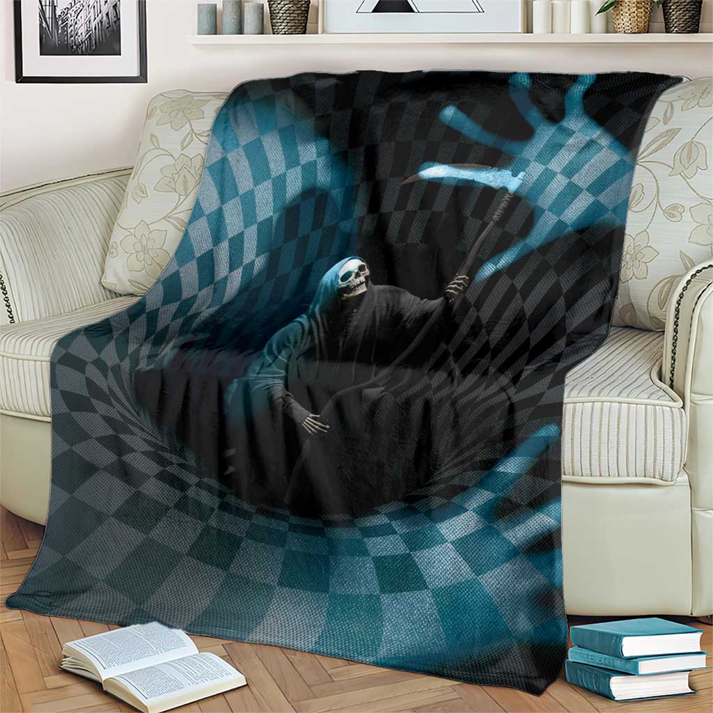 3D Illusion Death Halloween Blanket Y2k Horror Retro Style - Wonder Print Shop