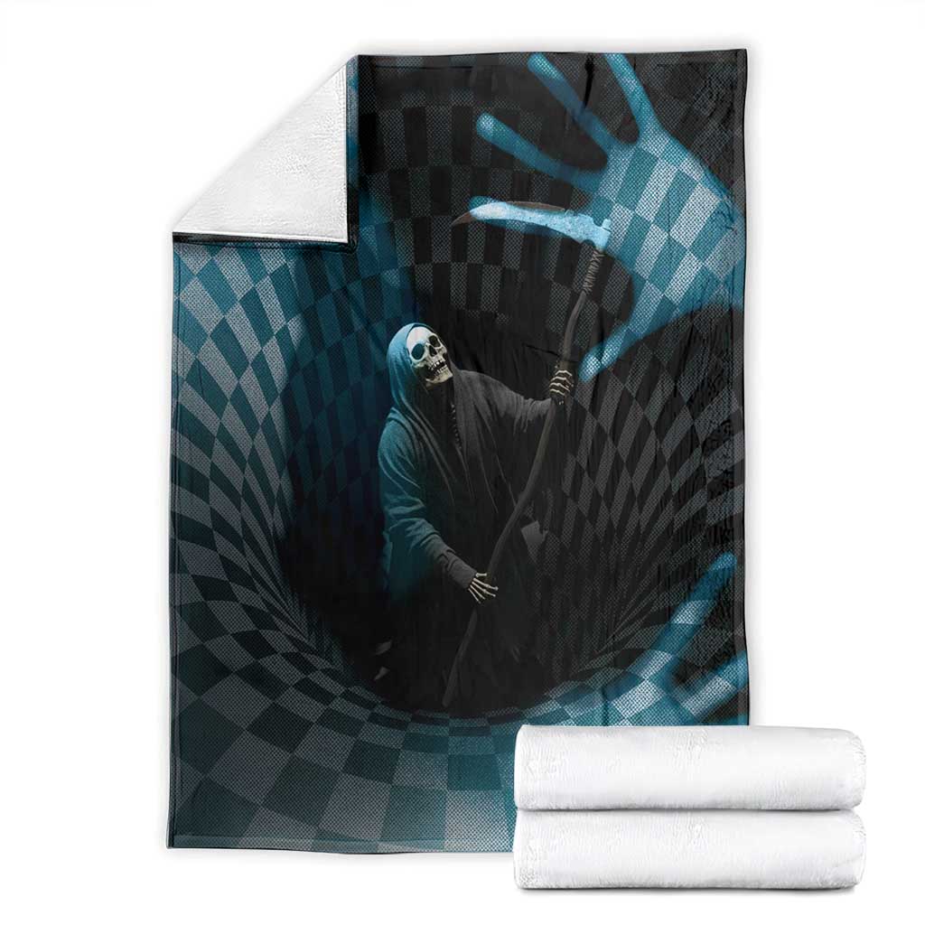 3D Illusion Death Halloween Blanket Y2k Horror Retro Style - Wonder Print Shop