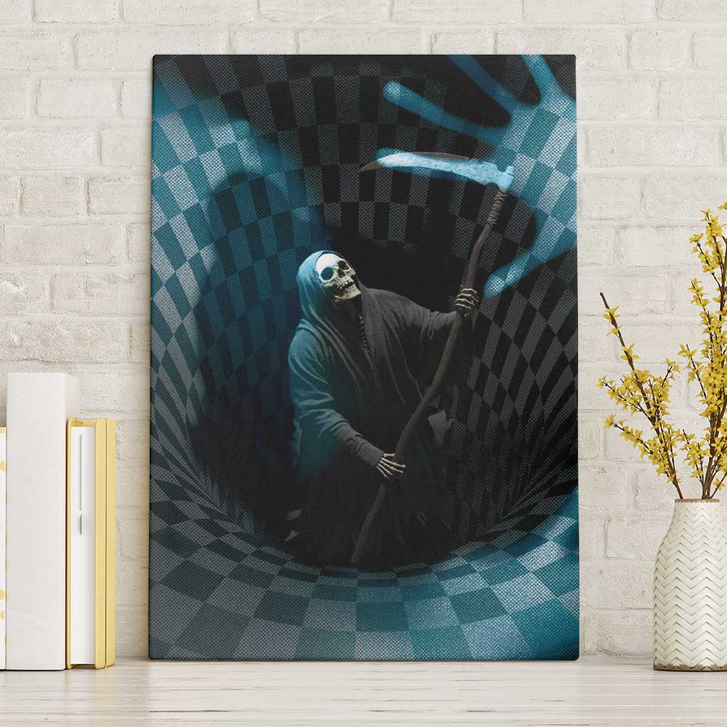 3D Illusion Death Halloween Canvas Wall Art Y2k Horror Retro Style - Wonder Print Shop