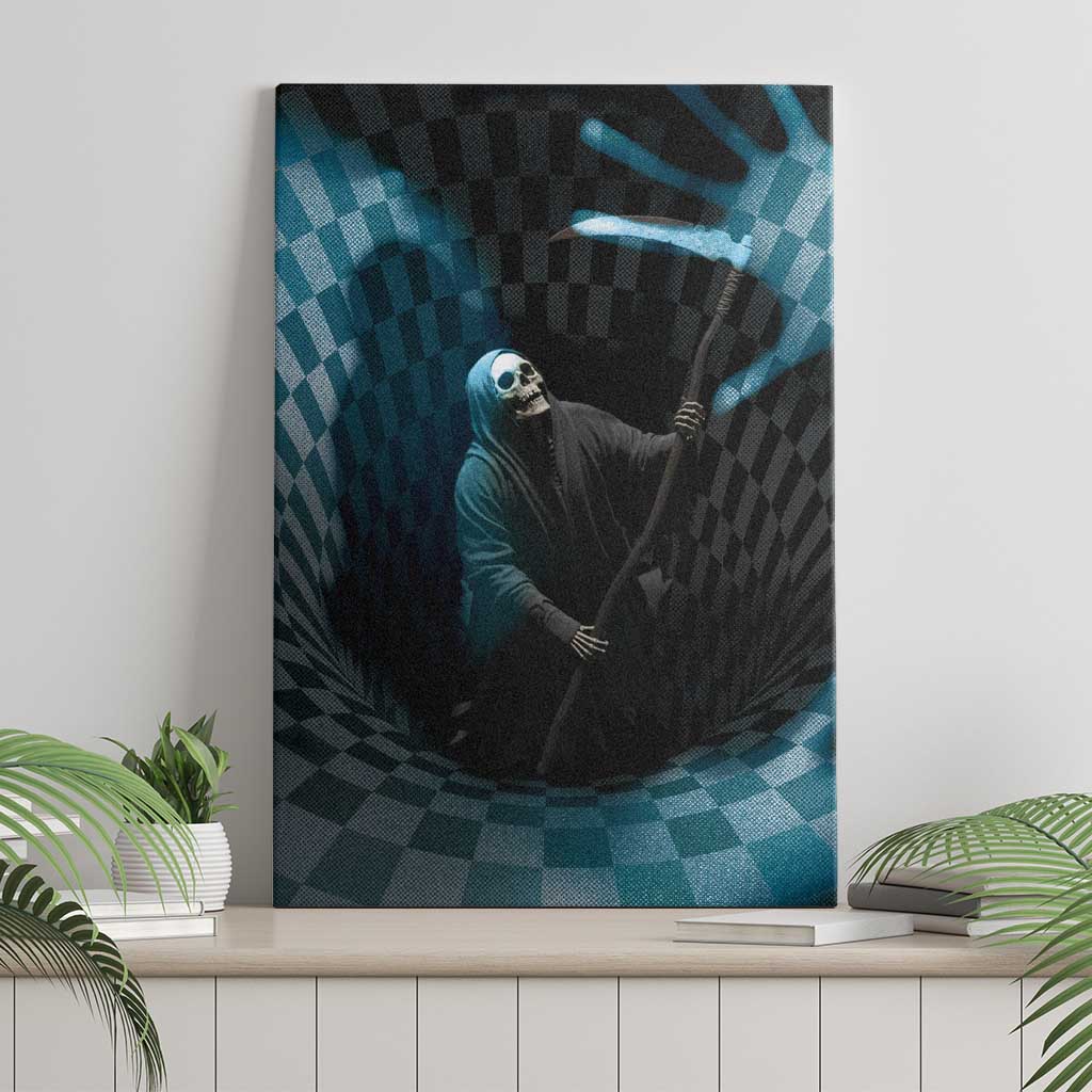 3D Illusion Death Halloween Canvas Wall Art Y2k Horror Retro Style - Wonder Print Shop
