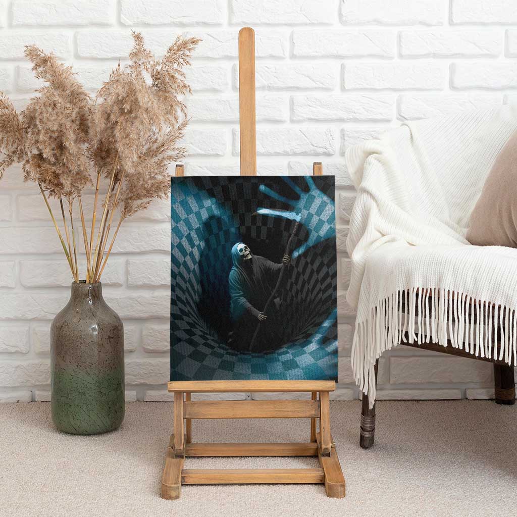 3D Illusion Death Halloween Canvas Wall Art Y2k Horror Retro Style - Wonder Print Shop
