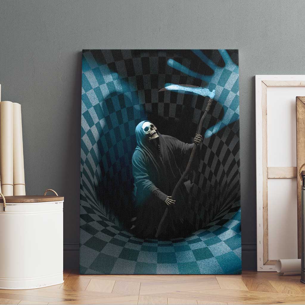 3D Illusion Death Halloween Canvas Wall Art Y2k Horror Retro Style - Wonder Print Shop