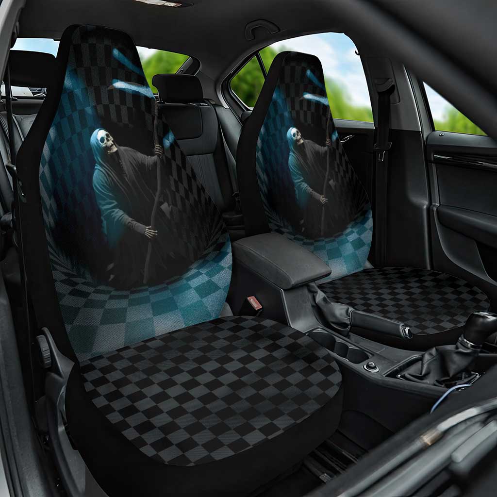 3D Illusion Death Halloween Car Seat Cover Y2k Horror Retro Style DT05