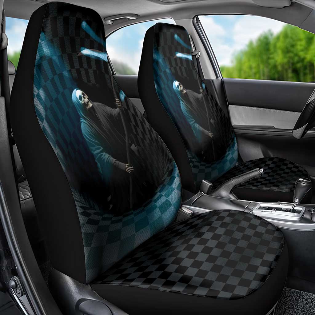 3D Illusion Death Halloween Car Seat Cover Y2k Horror Retro Style DT05