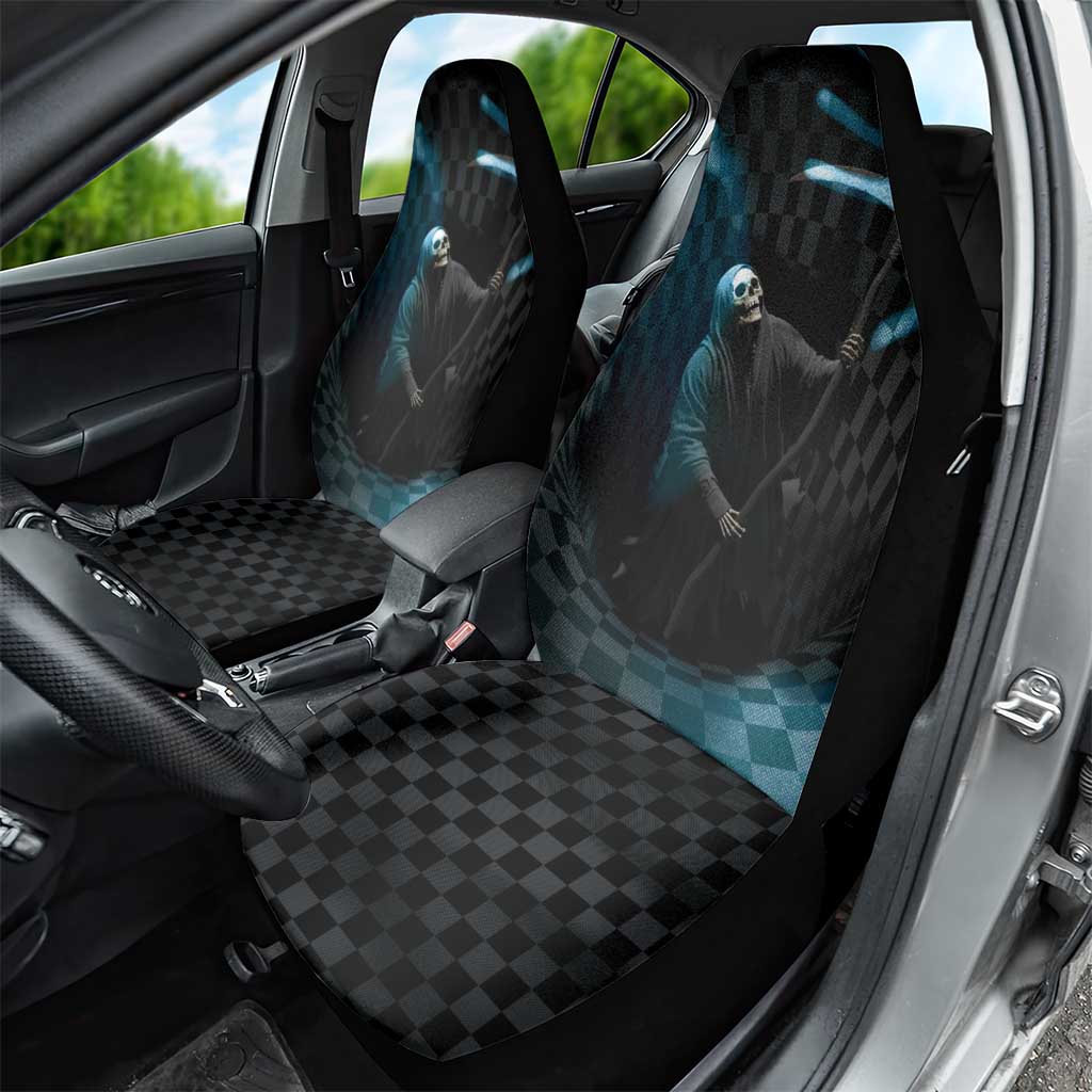 3D Illusion Death Halloween Car Seat Cover Y2k Horror Retro Style DT05