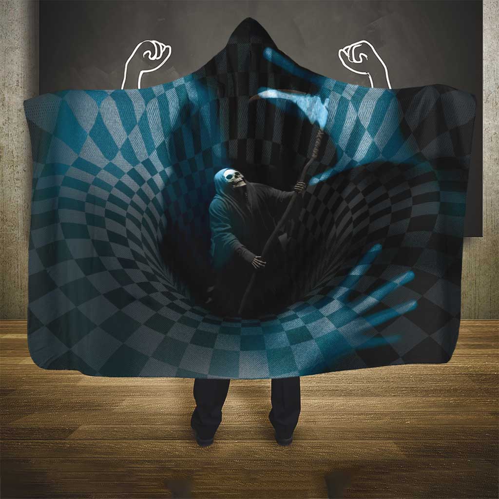 3D Illusion Death Halloween Hooded Blanket Y2k Horror Retro Style - Wonder Print Shop