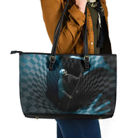 3D Illusion Death Halloween Leather Tote Bag Y2k Horror Retro Style - Wonder Print Shop