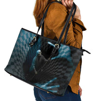 3D Illusion Death Halloween Leather Tote Bag Y2k Horror Retro Style - Wonder Print Shop
