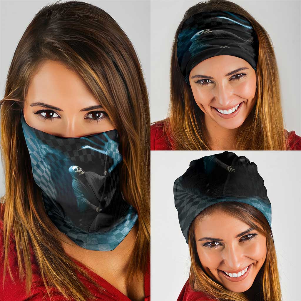 3D Illusion Death Halloween Neck Gaiter Y2k Horror Retro Style - Wonder Print Shop
