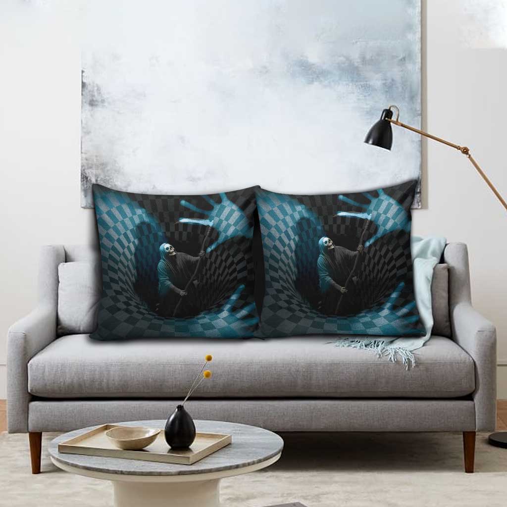 3D Illusion Death Halloween Pillow Cover Y2k Horror Retro Style - Wonder Print Shop