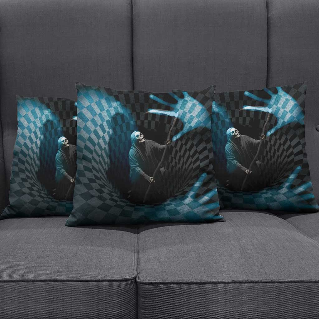 3D Illusion Death Halloween Pillow Cover Y2k Horror Retro Style - Wonder Print Shop