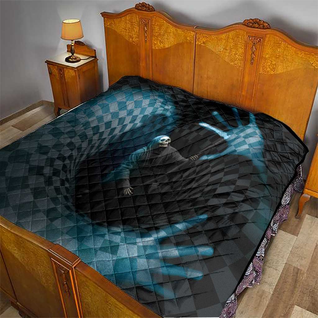 3D Illusion Death Halloween Quilt Y2k Horror Retro Style - Wonder Print Shop