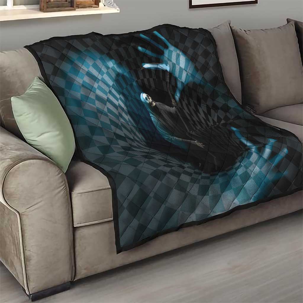 3D Illusion Death Halloween Quilt Y2k Horror Retro Style - Wonder Print Shop