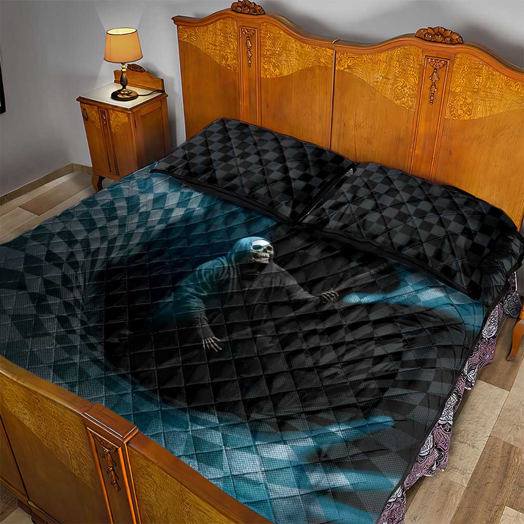 3D Illusion Death Halloween Quilt Bed Set Y2k Horror Retro Style DT05